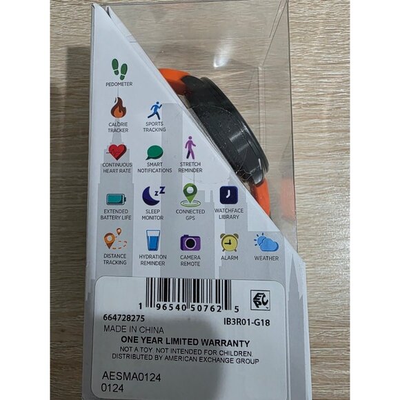 New in Box iTech Bold 3 Unisex Adult Smart Watch, Orange Silicone Strap - Picture 3 of 5